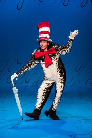 Austin Archer as the Cat in Dr. Seuss's THE CAT IN THE HAT at Salt Lake Acting Company
