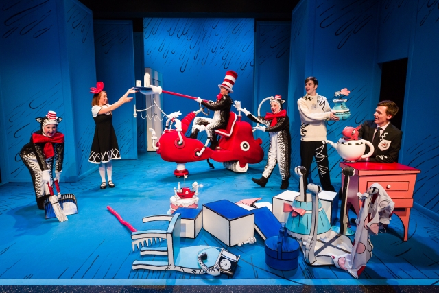 The cleaning machine cleans up the mess in Dr. Seuss's THE CAT IN THE HAT