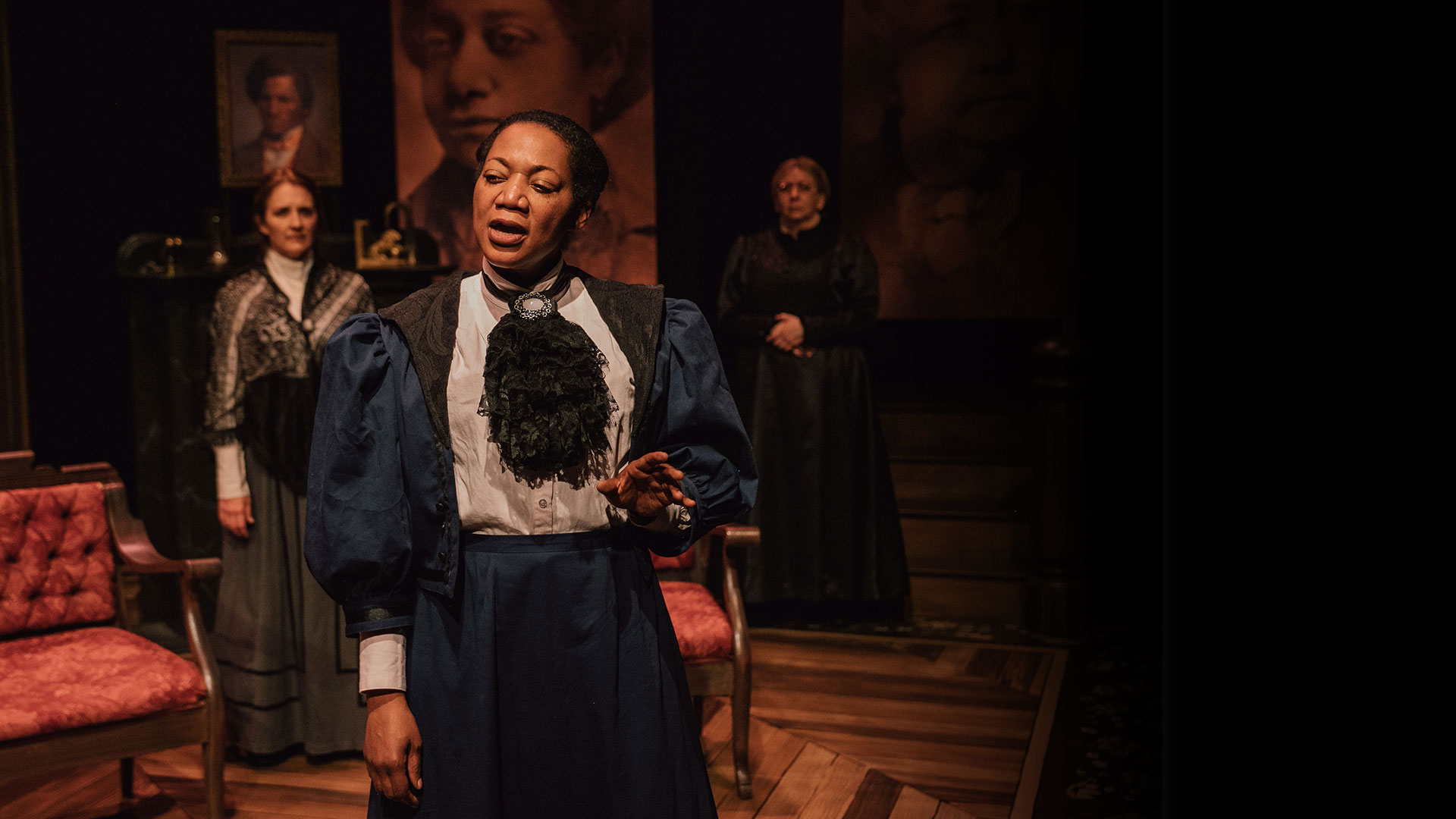 A woman giving a dramatic monologue