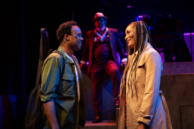 Carleton Bluford, Lee Palmer, and Kandyce Marie in PASSING STRANGE. Photo by Todd Collins